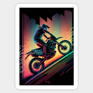 Cyber Future Dirt Bike With Neon Colors Sticker